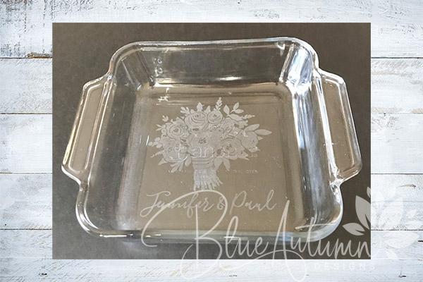 bakeware-square Etched bakeware - 8 inch square dish